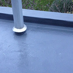 flat roof with chimney