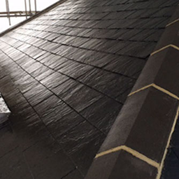 close up of slate roof tiles