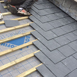 slate roof in progress
